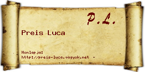 Preis Luca névjegykártya